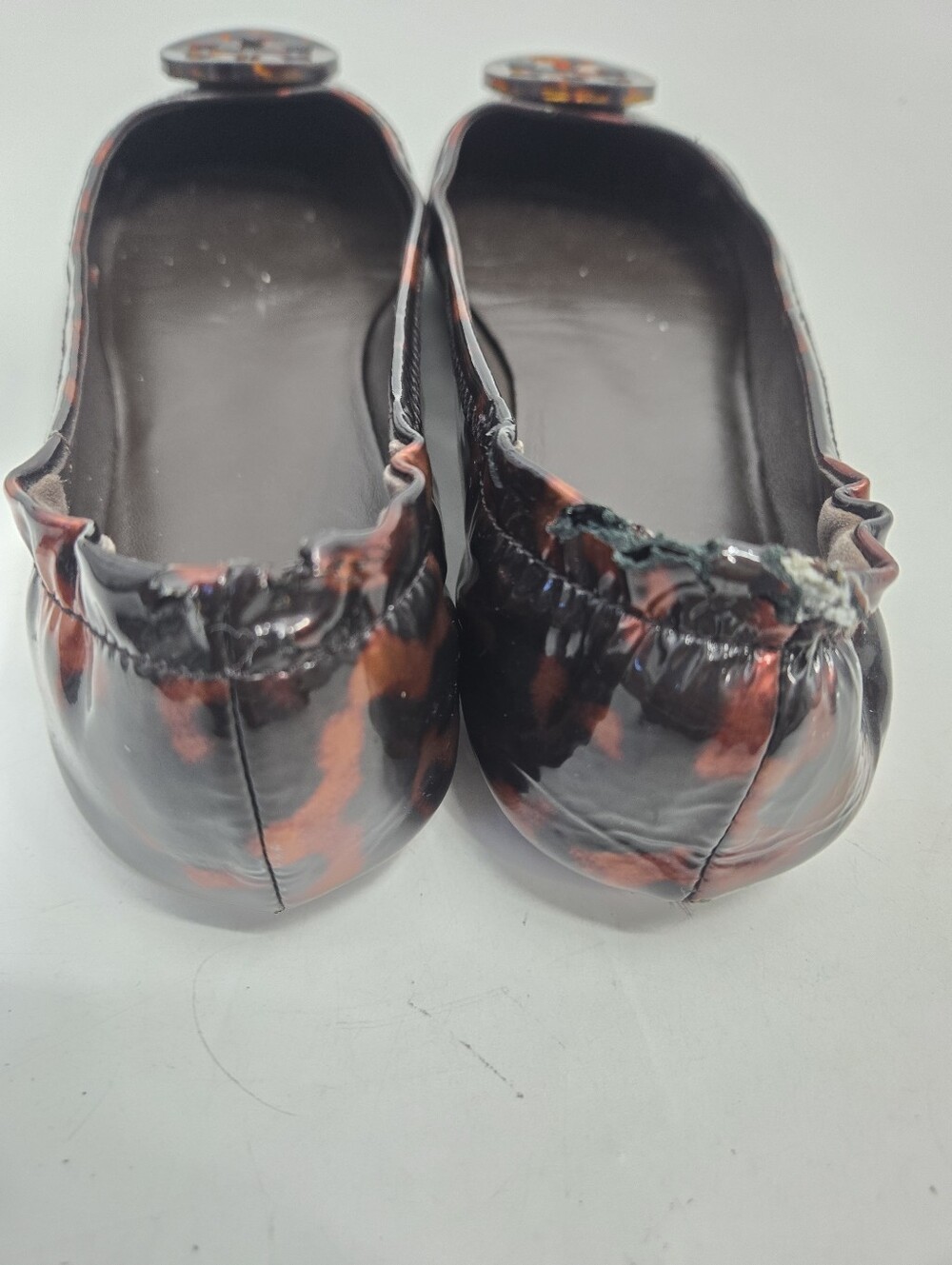 Tory Burch Tortoiseshell Ballet Flats Brown Black Size 8 - Picture 10 of 13